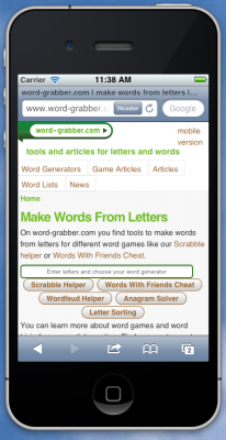 word-grabber.com on iPhone