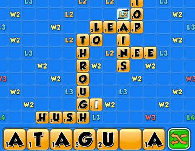 When you use a hint in Word Chums, the arrows will show you the best spot for your word.