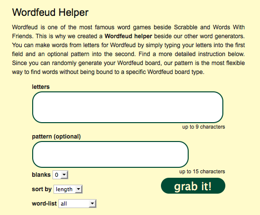 Wordfeud Helper Online Wordfeud Training Word grabber