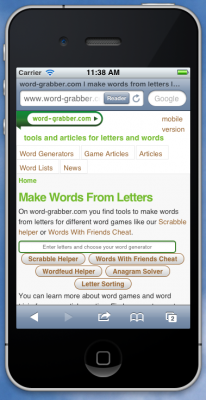 word-grabber.com on iPhone word-grabber.com on iPhone