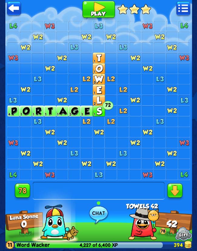 score high in word chums with a bingo