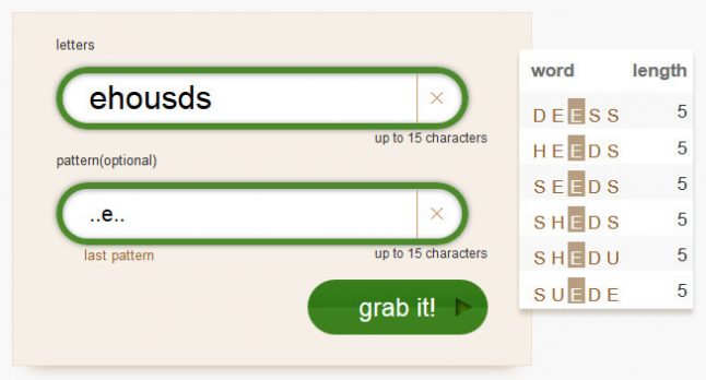 Word Unscrambler  Unscramble words and letters  wordgrabber.com
