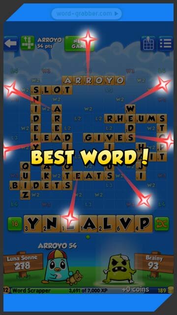 best word in word chums