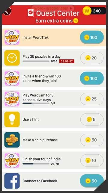 quests in crossword jam