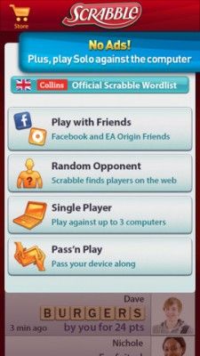 You can play Scrabble online and offline